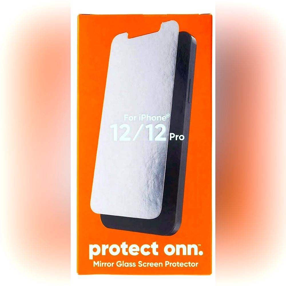 onn. Mirror Glass Screen Protector for iPhone 12 / iPhone 12 Pro - Mirror Finish